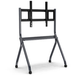 smart board stand with four lockable wheels for 55" 65" electronic whiteboard, digital whiteboard stand for home, smart board for classroom and office with mobile stand