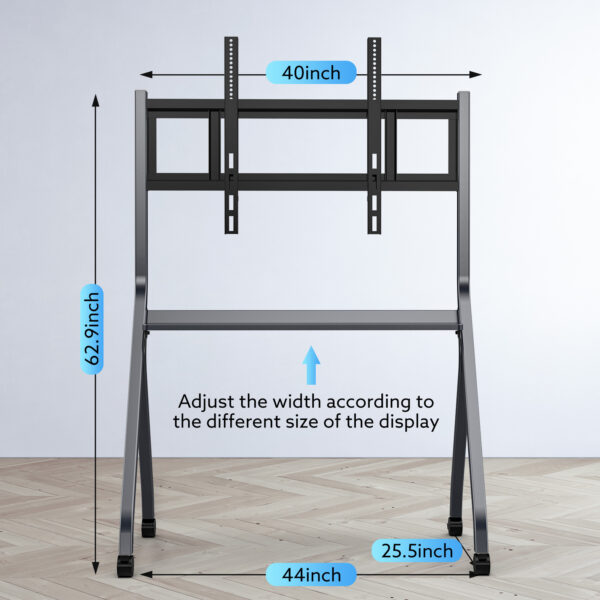 smart board stand with four lockable wheels for 55" 65" electronic whiteboard, digital whiteboard stand for home, smart board for classroom and office with mobile stand