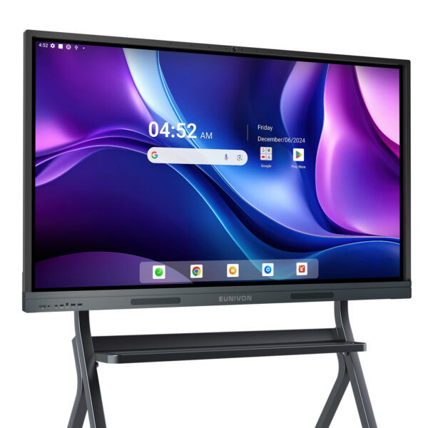 smart board, 55'' 4k uhd digital whiteboard, edla certified touch screen electronic whiteboard with 48mp ai camera, smart board for classroom and business