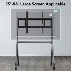 smart board stand with four lockable wheels for 55" 65" electronic whiteboard, digital whiteboard stand for home, smart board for classroom and office with mobile stand