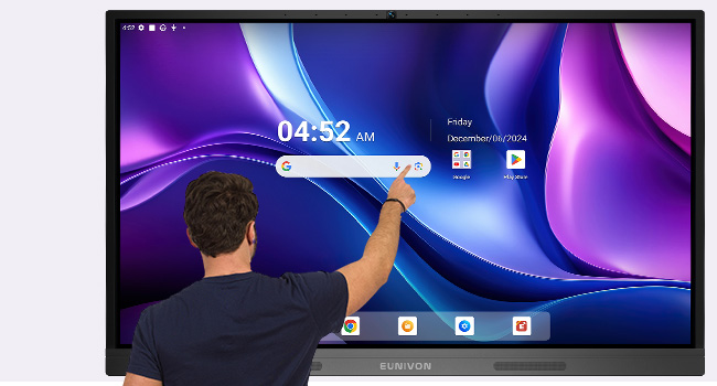 smart board, 4k uhd digital whiteboard, edla certified touch screen electronic whiteboard with 48mp ai camera, smart board for classroom and business
