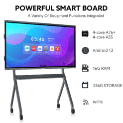 smart board, 65'' 4k uhd digital whiteboard, touch screen electronic whiteboard, smart board for classroom and business (16+256g) (wall mount included)