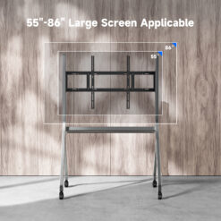 smart board stand for 55" 86'' smart whiteboard, electronic whiteboard, four lockable wheels for smart board for classroom