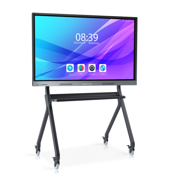 eunivon smart board, 4k uhd interactive whiteboard, touch screen smart whiteboard, dual system smartboard for classroom and business (wall mount included)